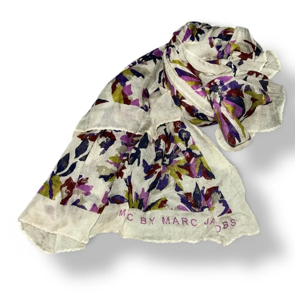 MARC by MARC JACOBS Metallic Colorful Flower Scarf